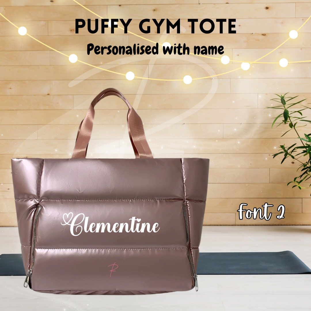 Puffy Gym Tote - Lilac Pearls