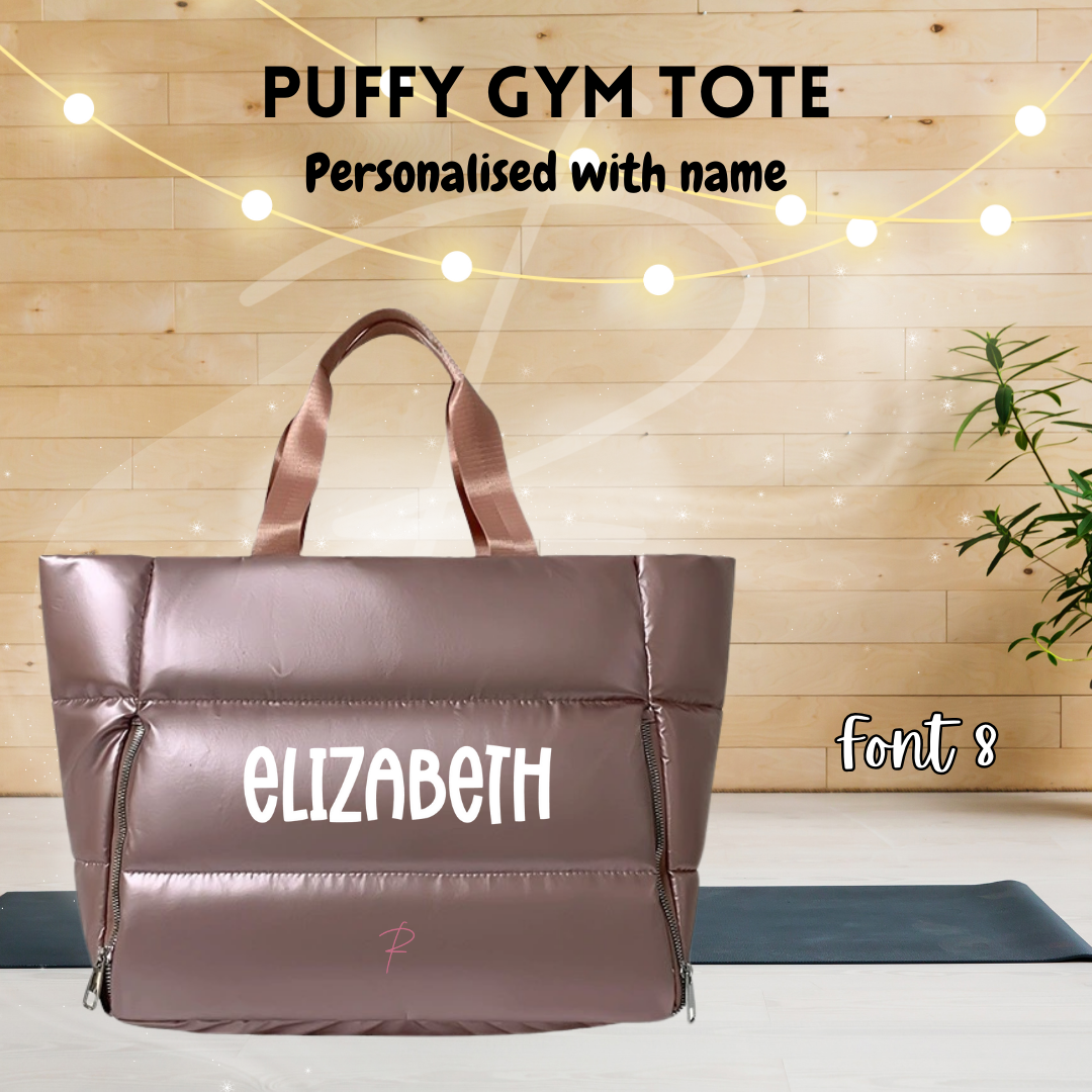 Puffy Gym Tote - Lilac Pearls
