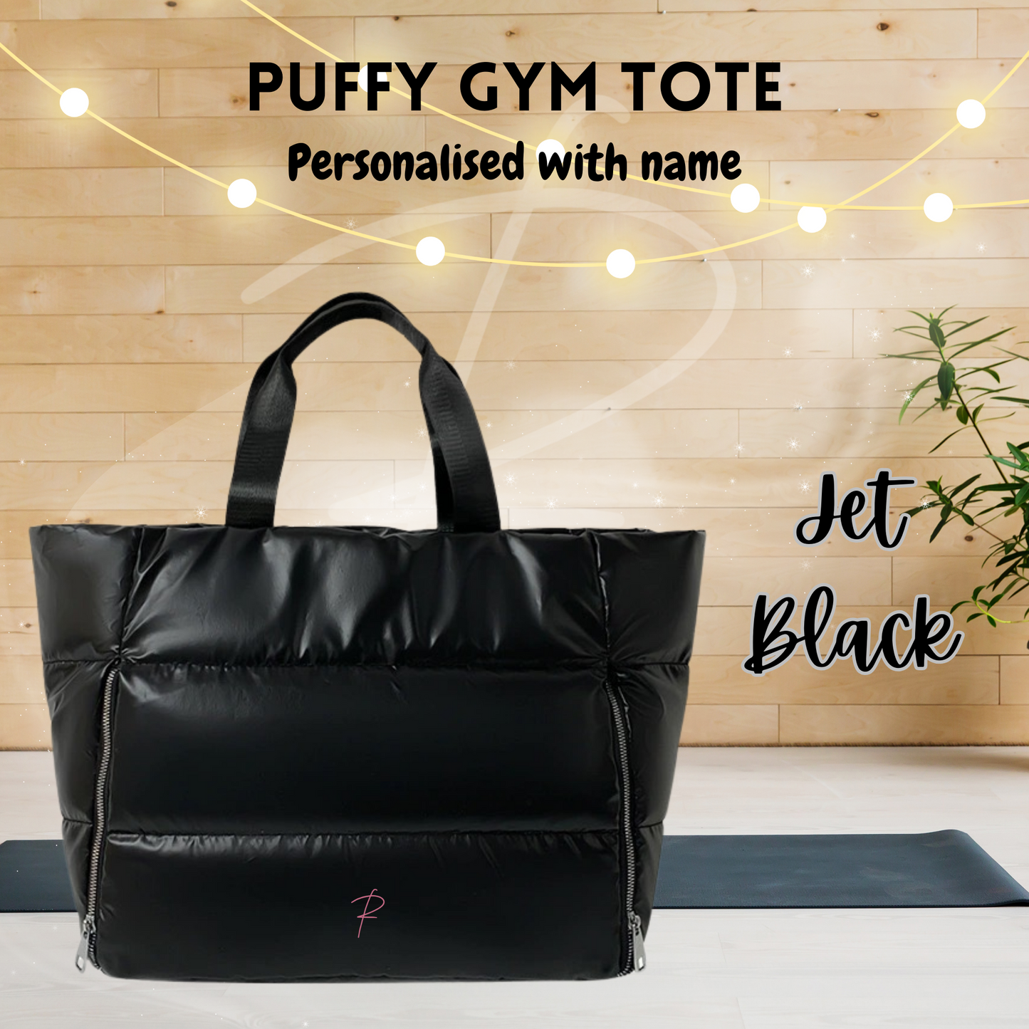 Puffy Gym Tote - Lilac Pearls