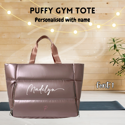 Puffy Gym Tote - Rose Gold