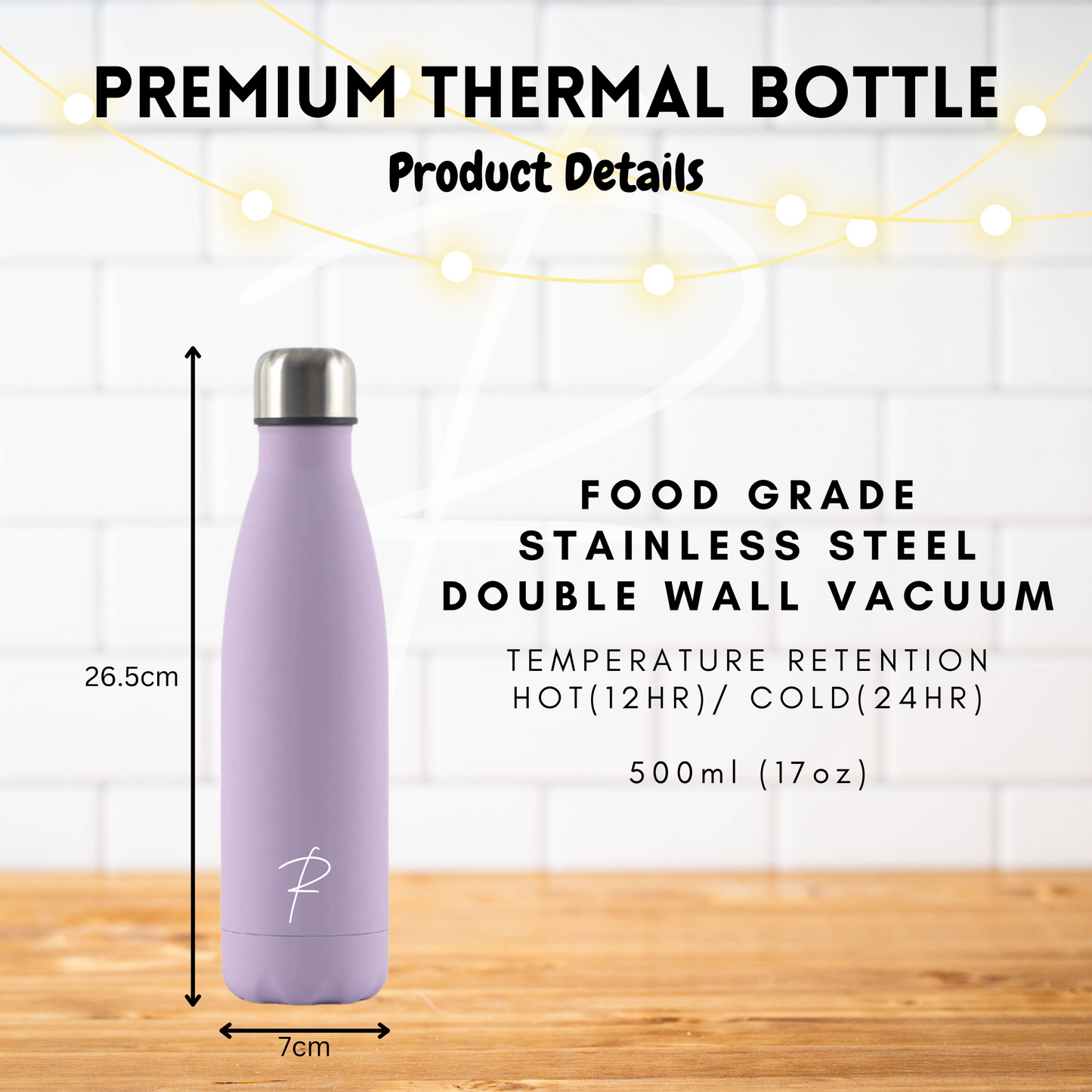 Premium Thermal Bottle - Lavender