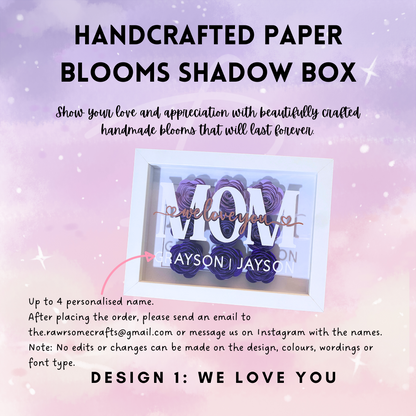 Handcrafted Paper Blooms Shadow Box