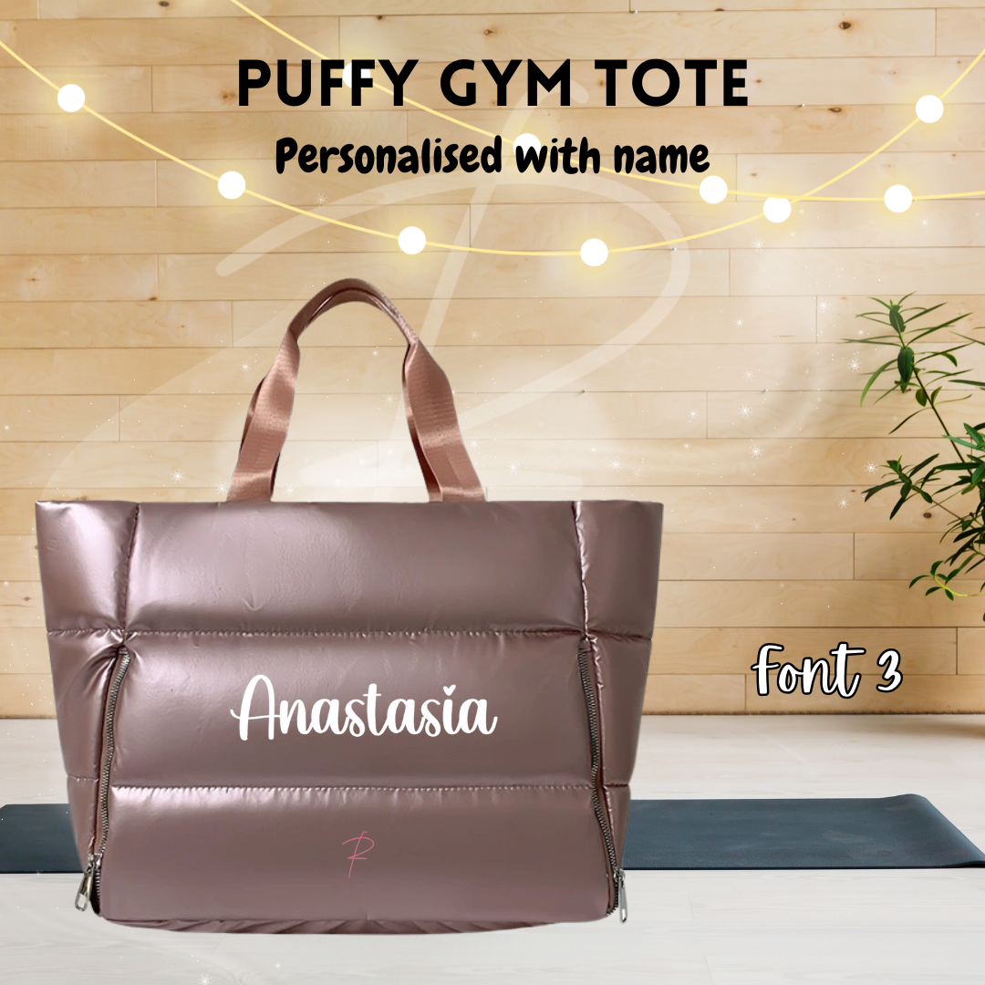 Puffy Gym Tote - Rose Gold