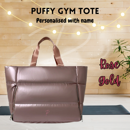 Puffy Gym Tote - Rose Gold