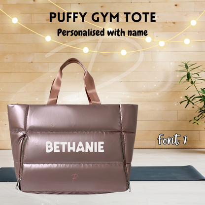 Puffy Gym Tote - Rose Gold