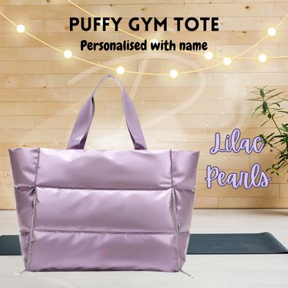 Puffy Gym Tote - Teal Blue